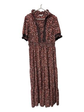 London Style Collection Floral Pink Blue Maxi Dress Women’s Size 14